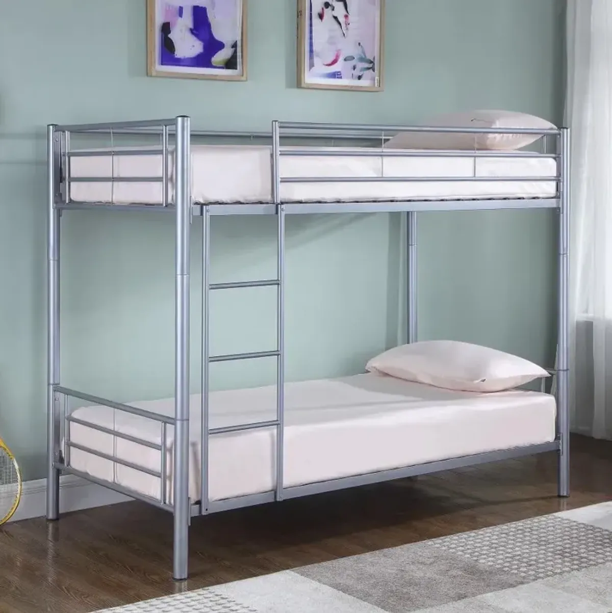 Hayward Twin Over Twin Bunk Bed Silver