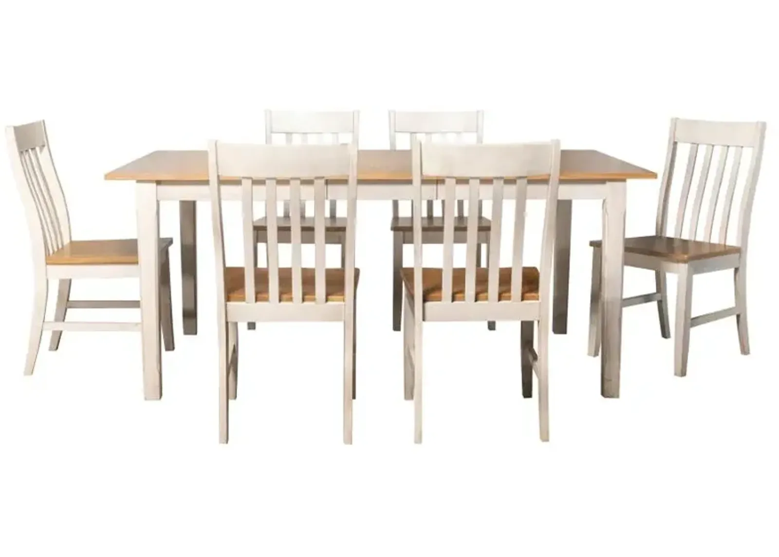 Kirby 7-piece Dining Set Natural and Rustic Off White