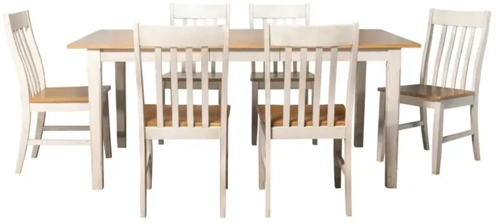 Kirby 7-piece Dining Set Natural and Rustic Off White