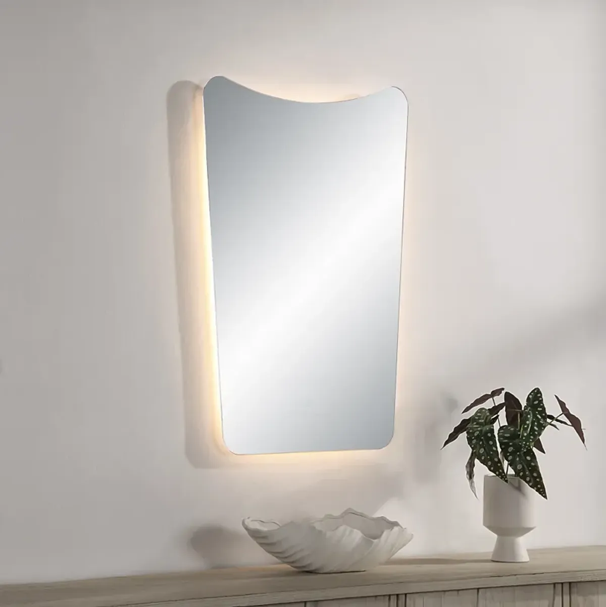 Rimini 36" Tall Rectangular LED Mirror, Clear