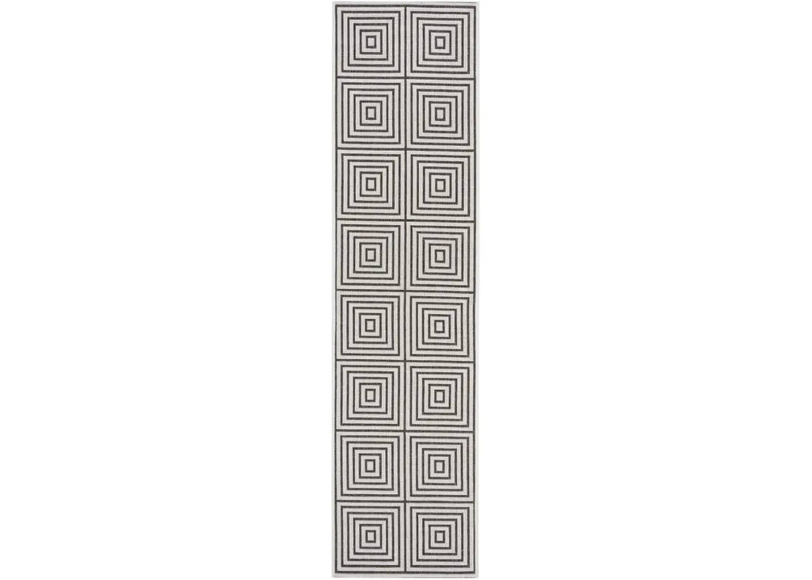 LINDEN 123 Collection LND123A-28 Light Grey / Charcoal 2'-2" X 8'