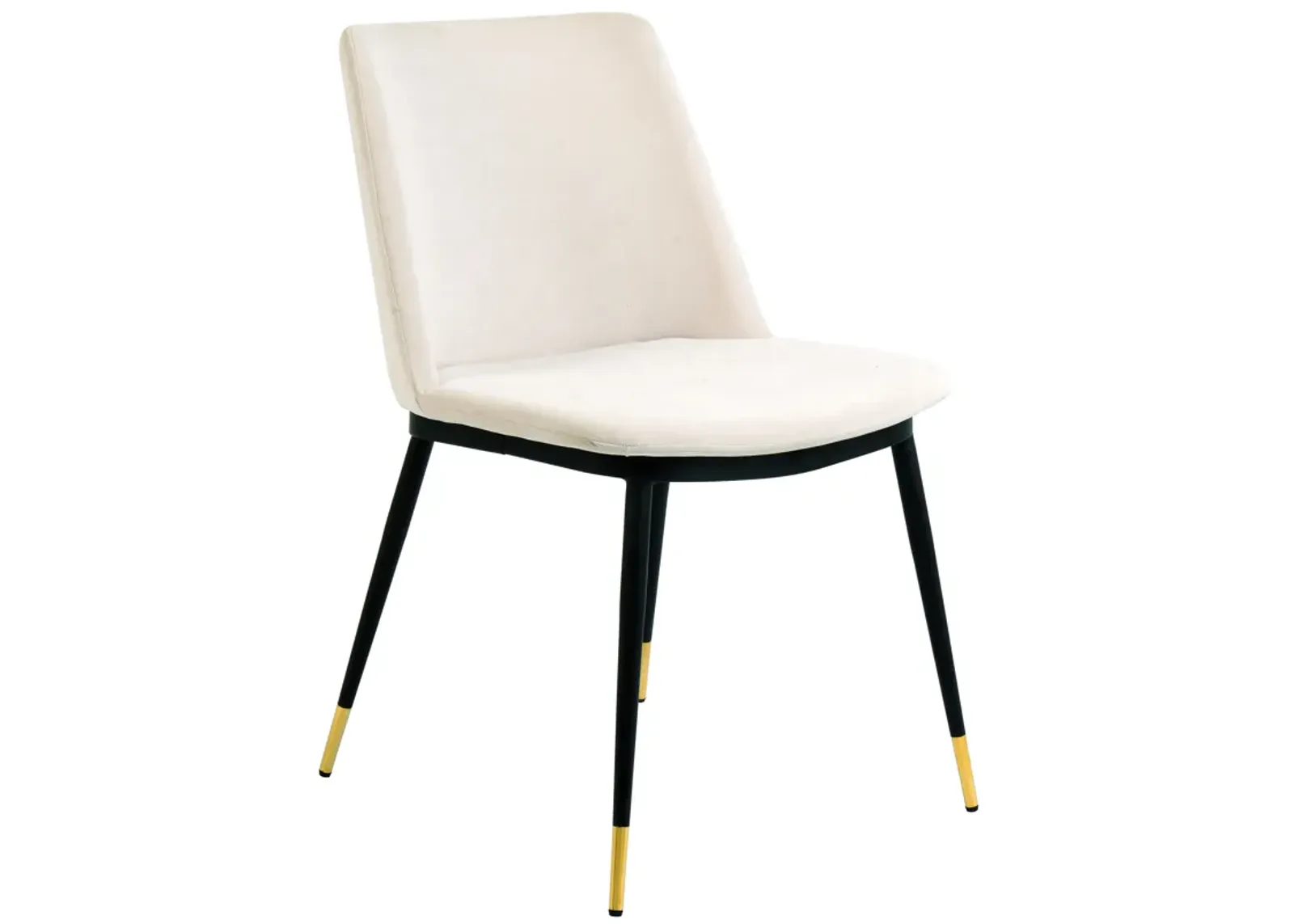 evora cream velvet chair - gold legs (set of 2)