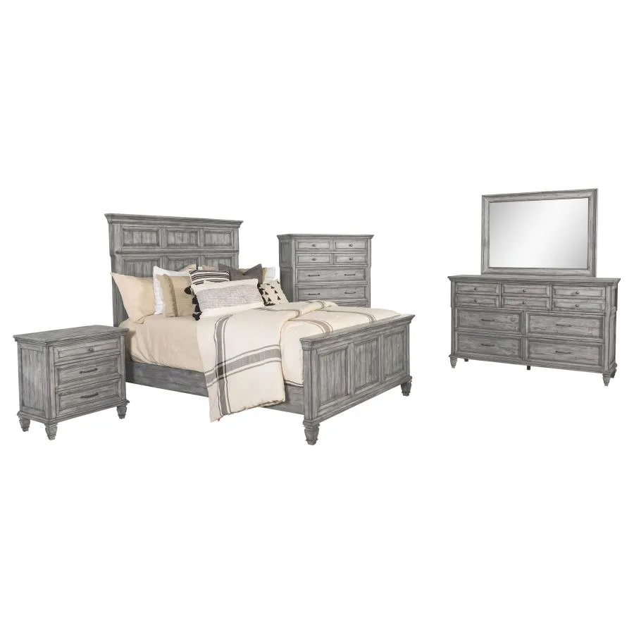 Avenue 5-piece California King Panel Bedroom Set Grey