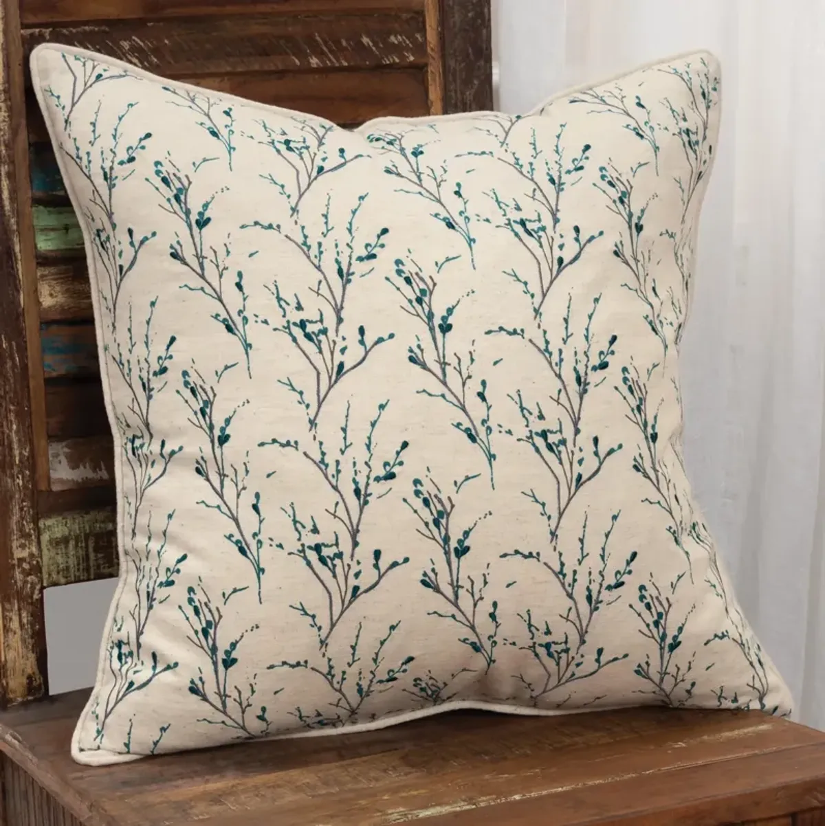 Floral Teal Pillow