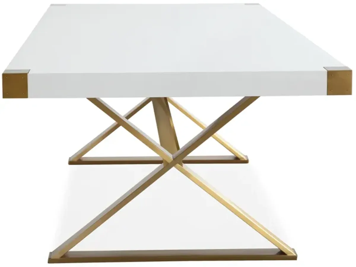 adeline white lacquer dining table