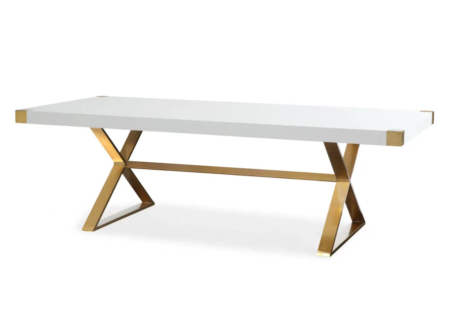 adeline white lacquer dining table