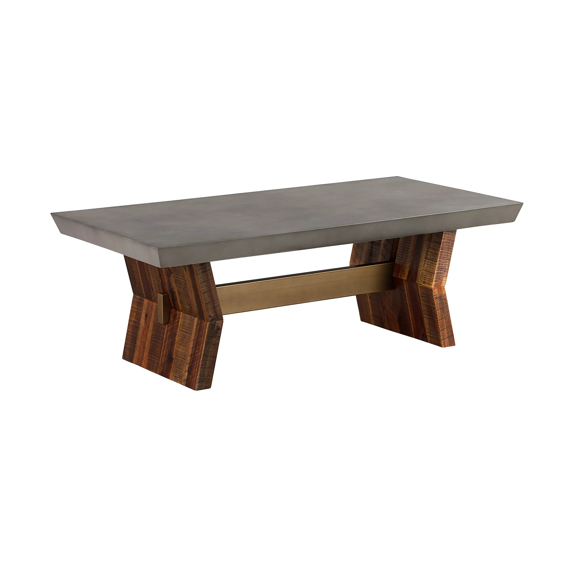 Picadilly Rectangle Coffee Table in Acacia Wood and Concrete