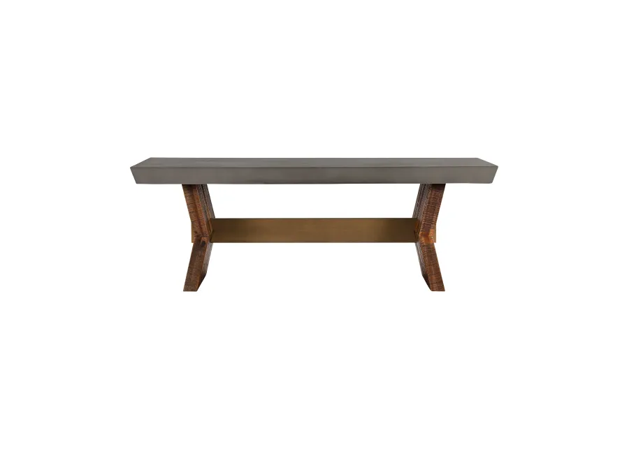 Picadilly Rectangle Coffee Table in Acacia Wood and Concrete