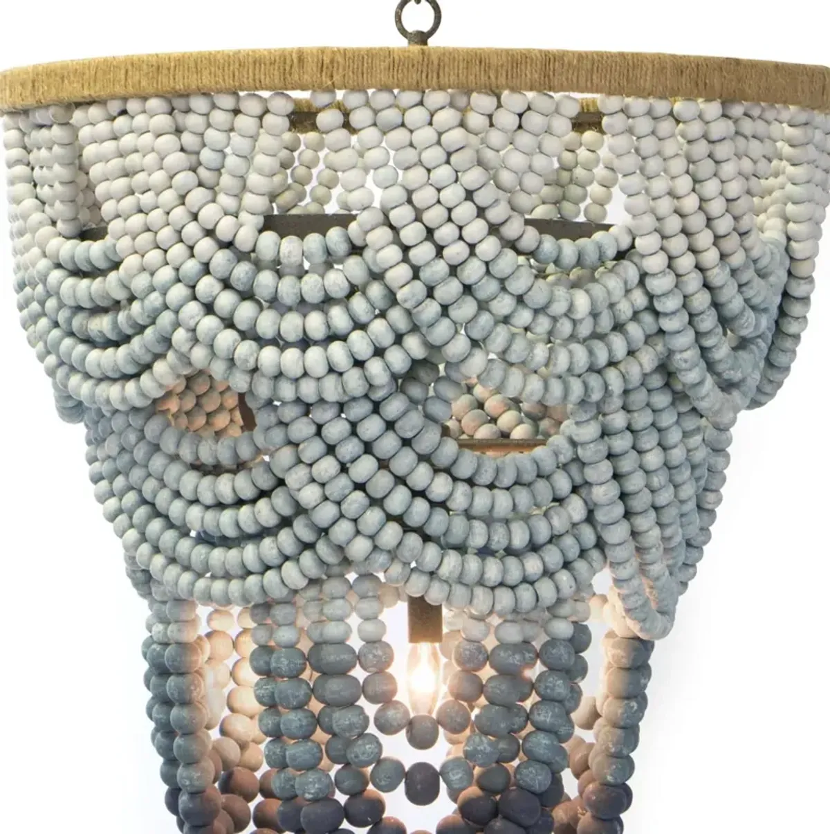 Coastal Living Ombre Wood Bead Chandelier