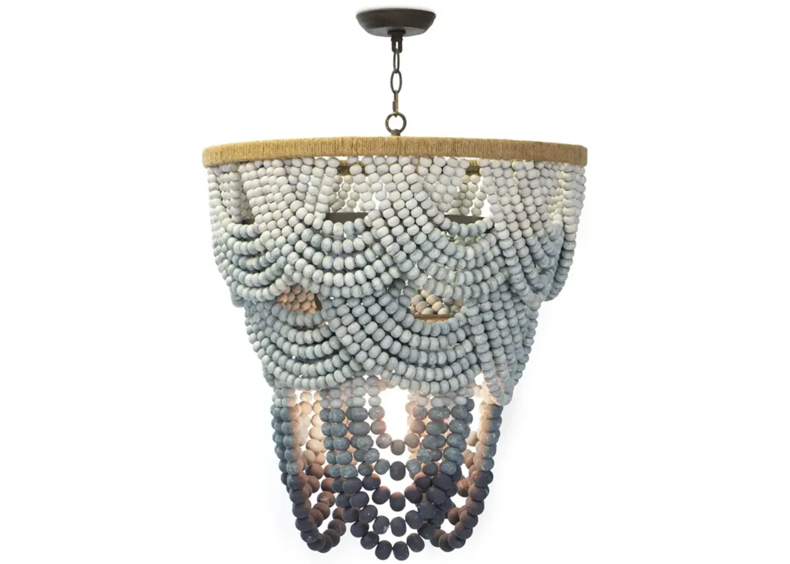 Coastal Living Ombre Wood Bead Chandelier