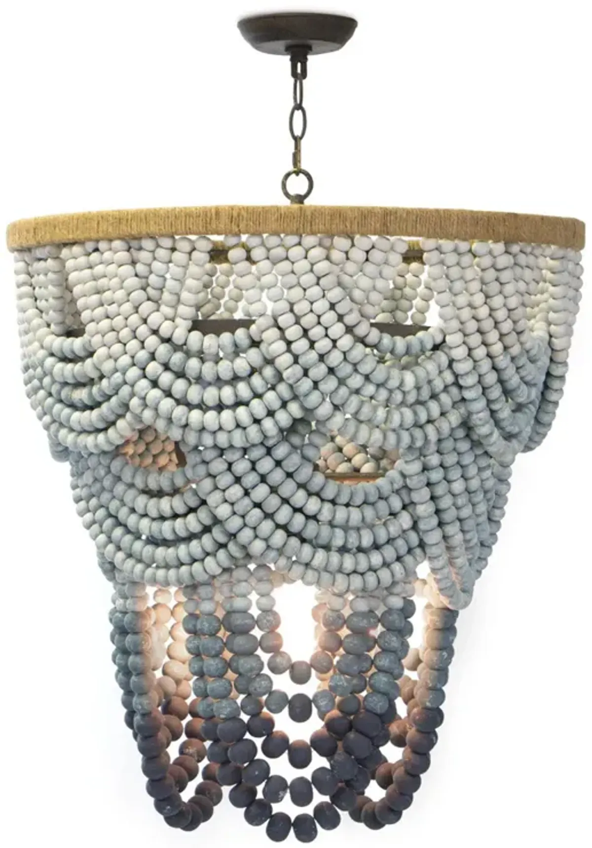 Coastal Living Ombre Wood Bead Chandelier