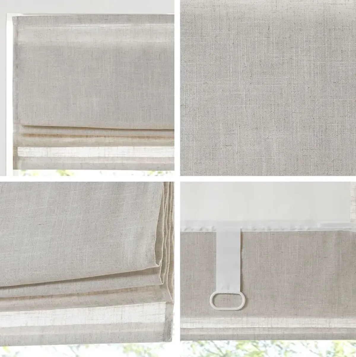 Madison Park Kyler Natural Linen Blend Light Filtering Cordless Roman Shade