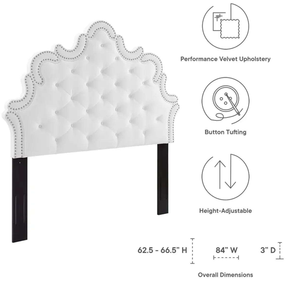 Arabella Button-Tufted Performance Velvet King/California King Headboard