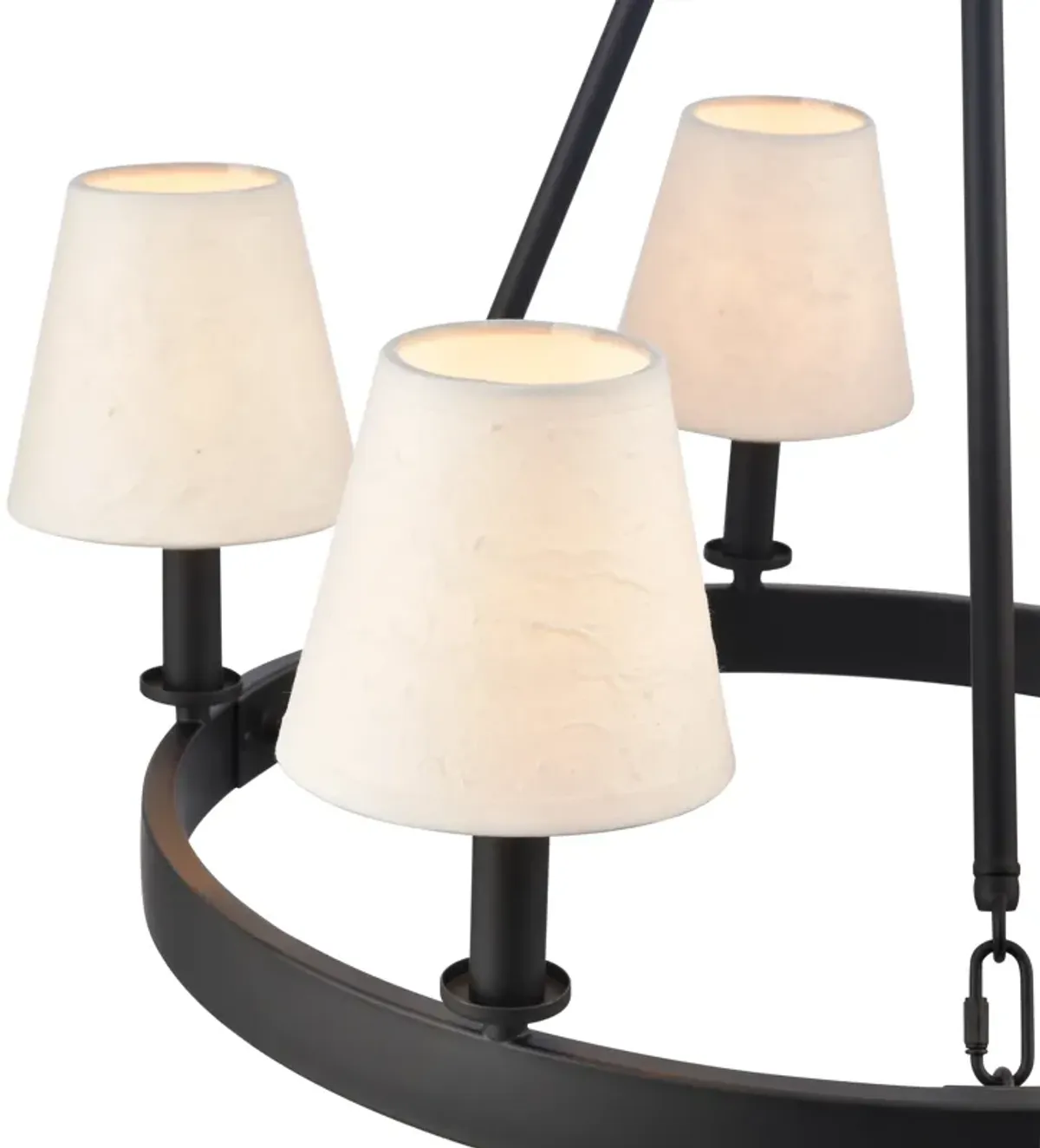 Rydell 24.5'' Wide 5-Light Chandelier - Matte Black and Parchment