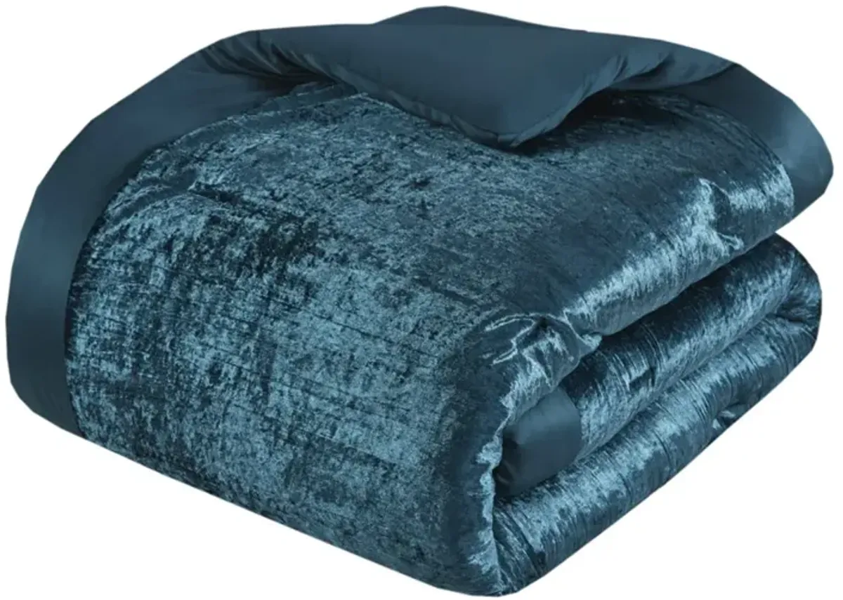 Lee 5 Piece Crinkle Velvet Comforter Set