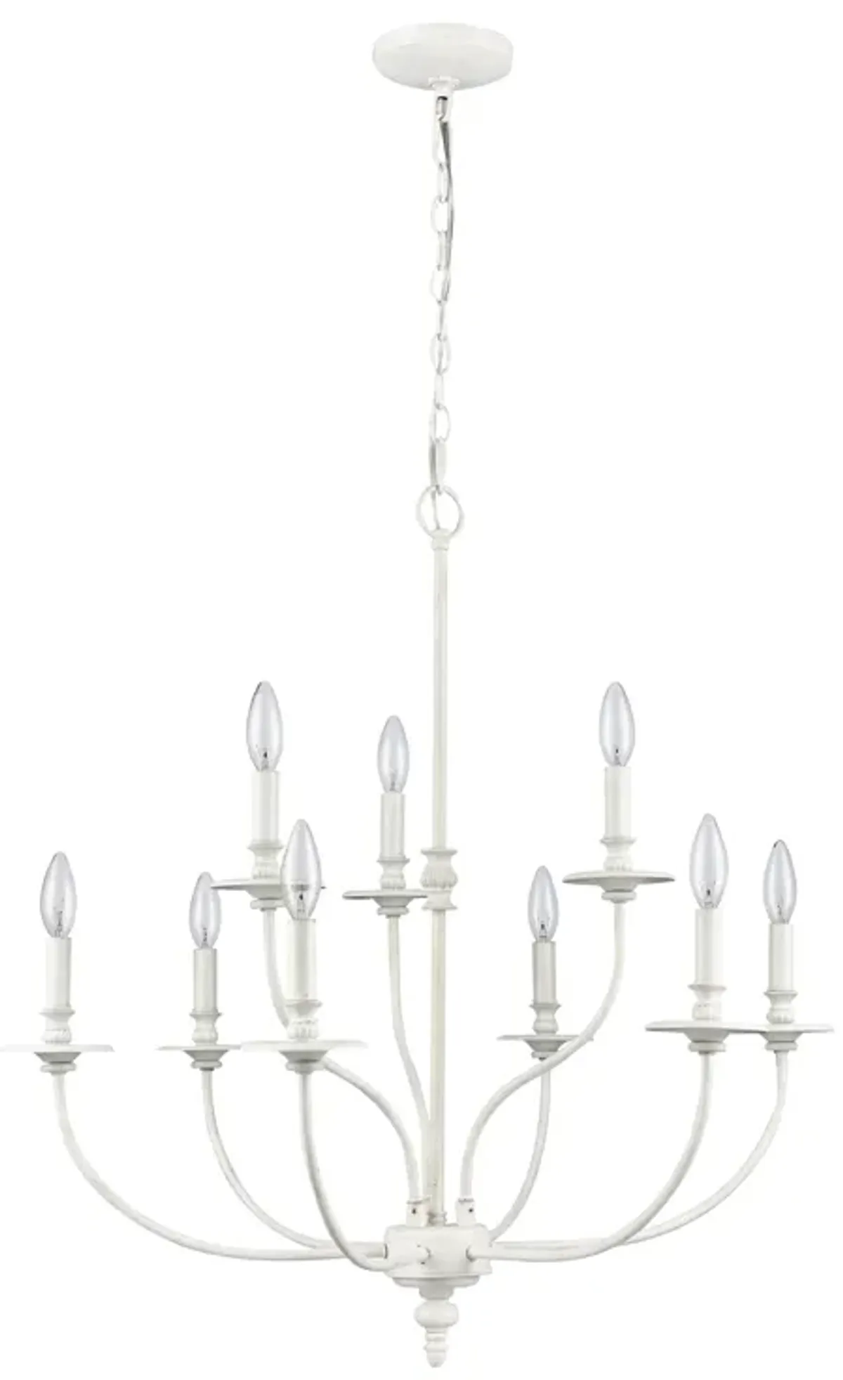 Hartford 29" Wide 9-Light Chandelier - Farmhouse White