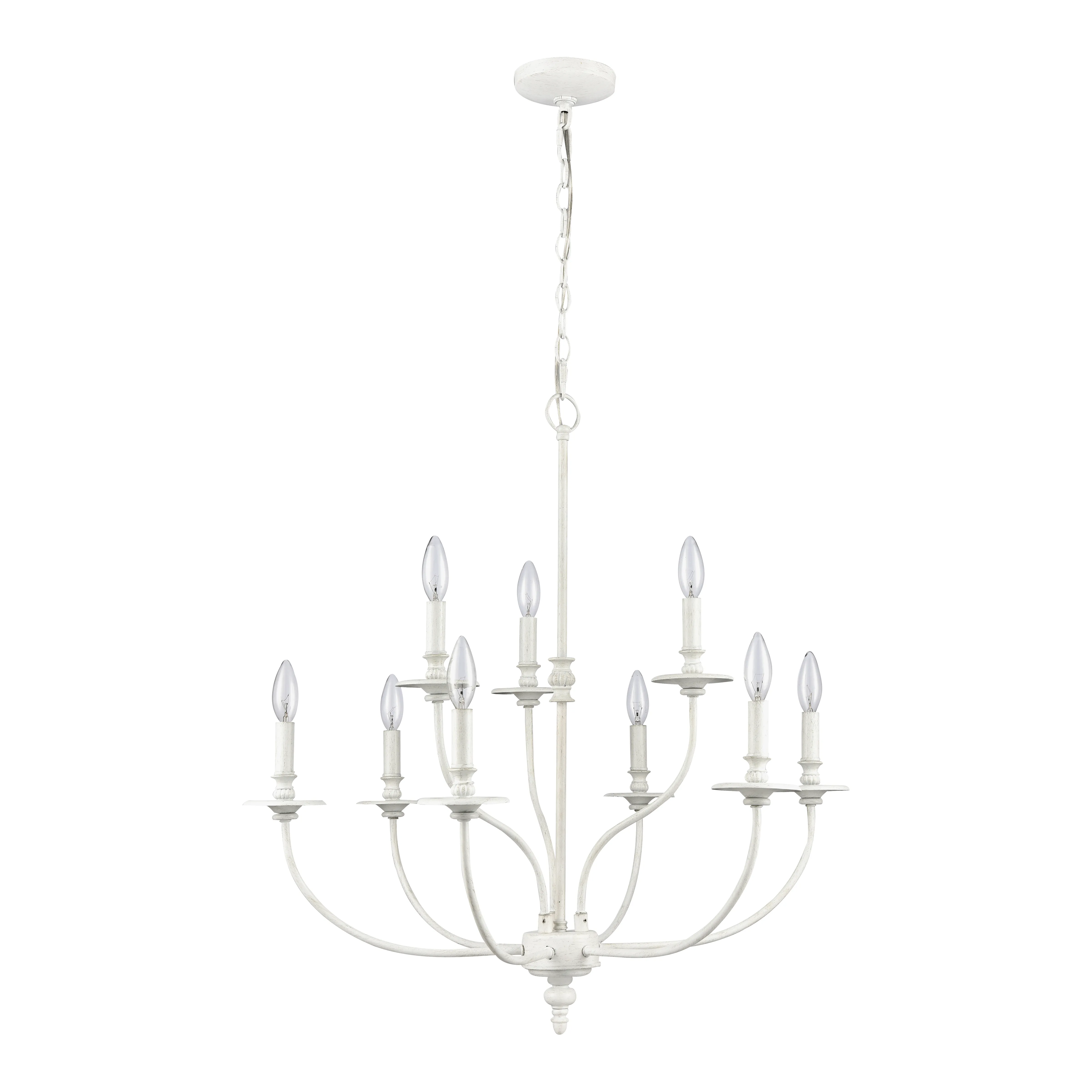 Hartford 29" Wide 9-Light Chandelier - Farmhouse White