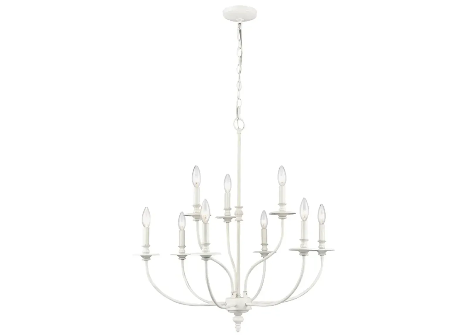 Hartford 29" Wide 9-Light Chandelier - Farmhouse White