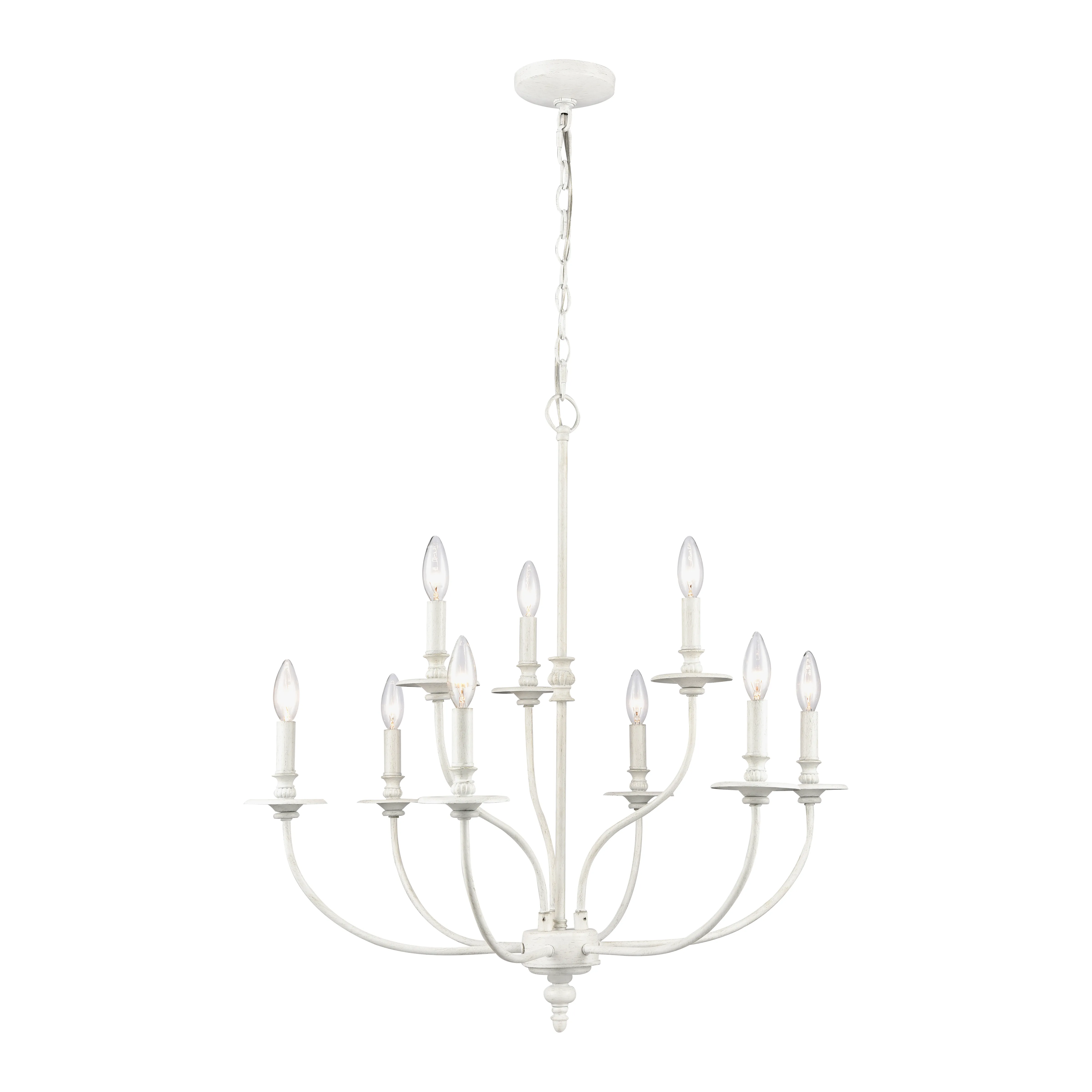 Hartford 29" Wide 9-Light Chandelier - Farmhouse White