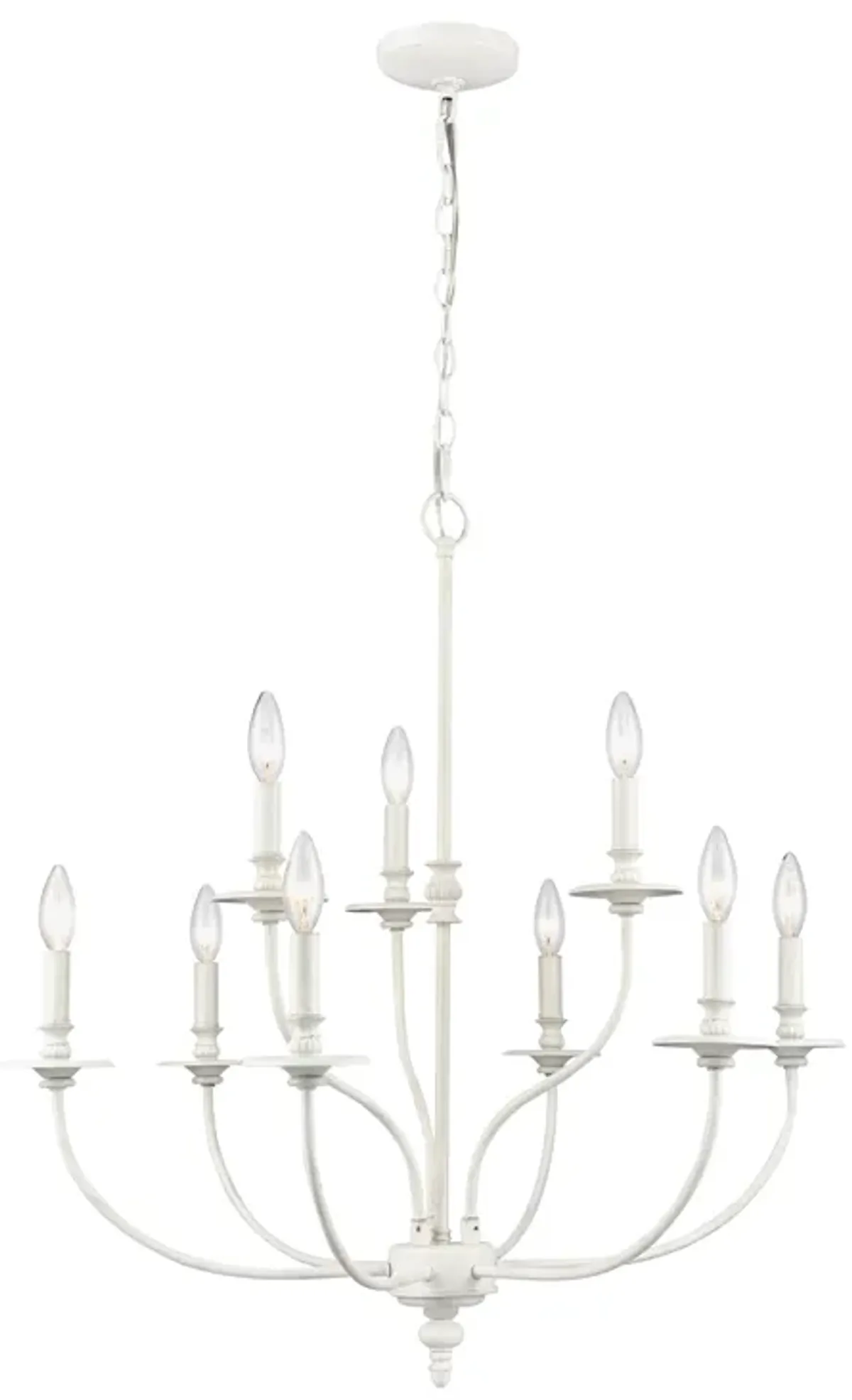 Hartford 29" Wide 9-Light Chandelier - Farmhouse White