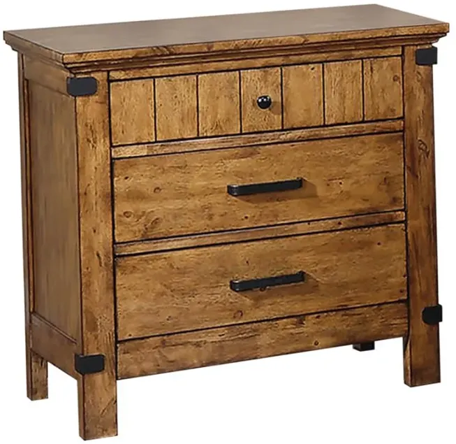 Clifford 3-Drawer Night Stand Rustic Honey