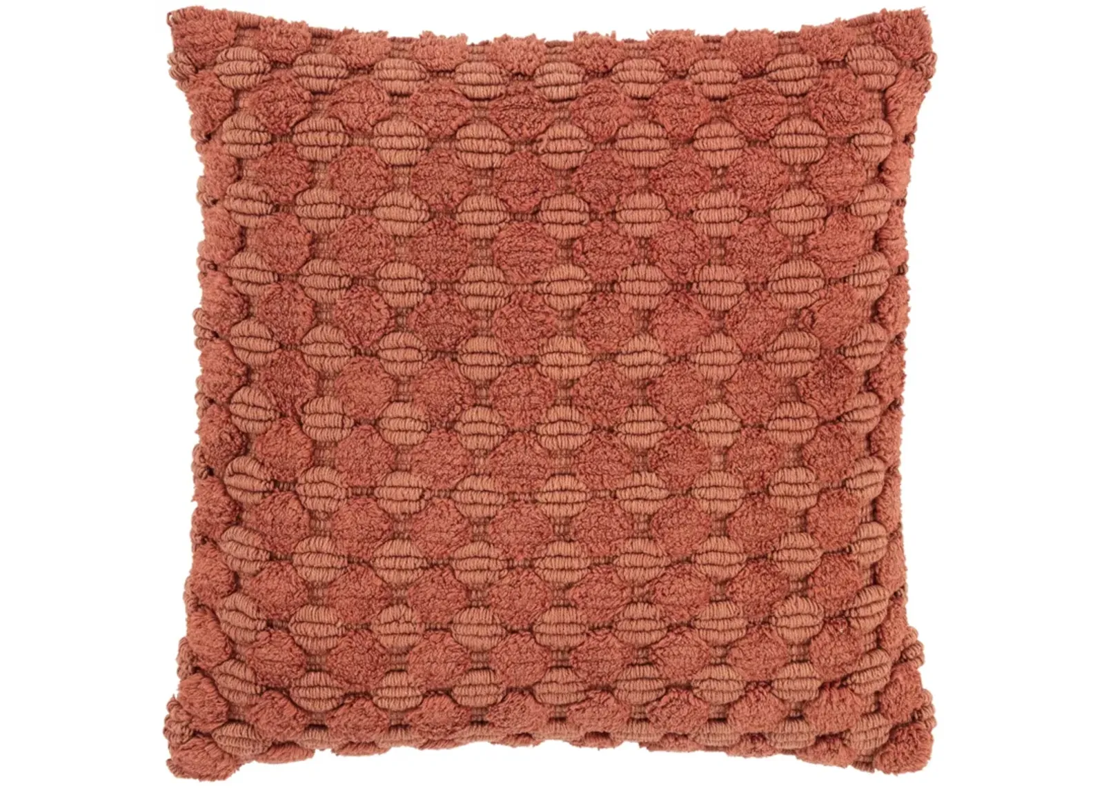 Stripe Patterned Solid Burnt Orange Pillow