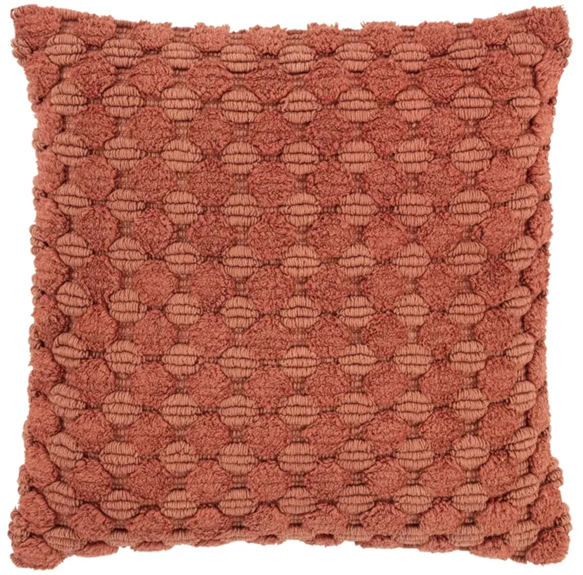 Stripe Patterned Solid Burnt Orange Pillow