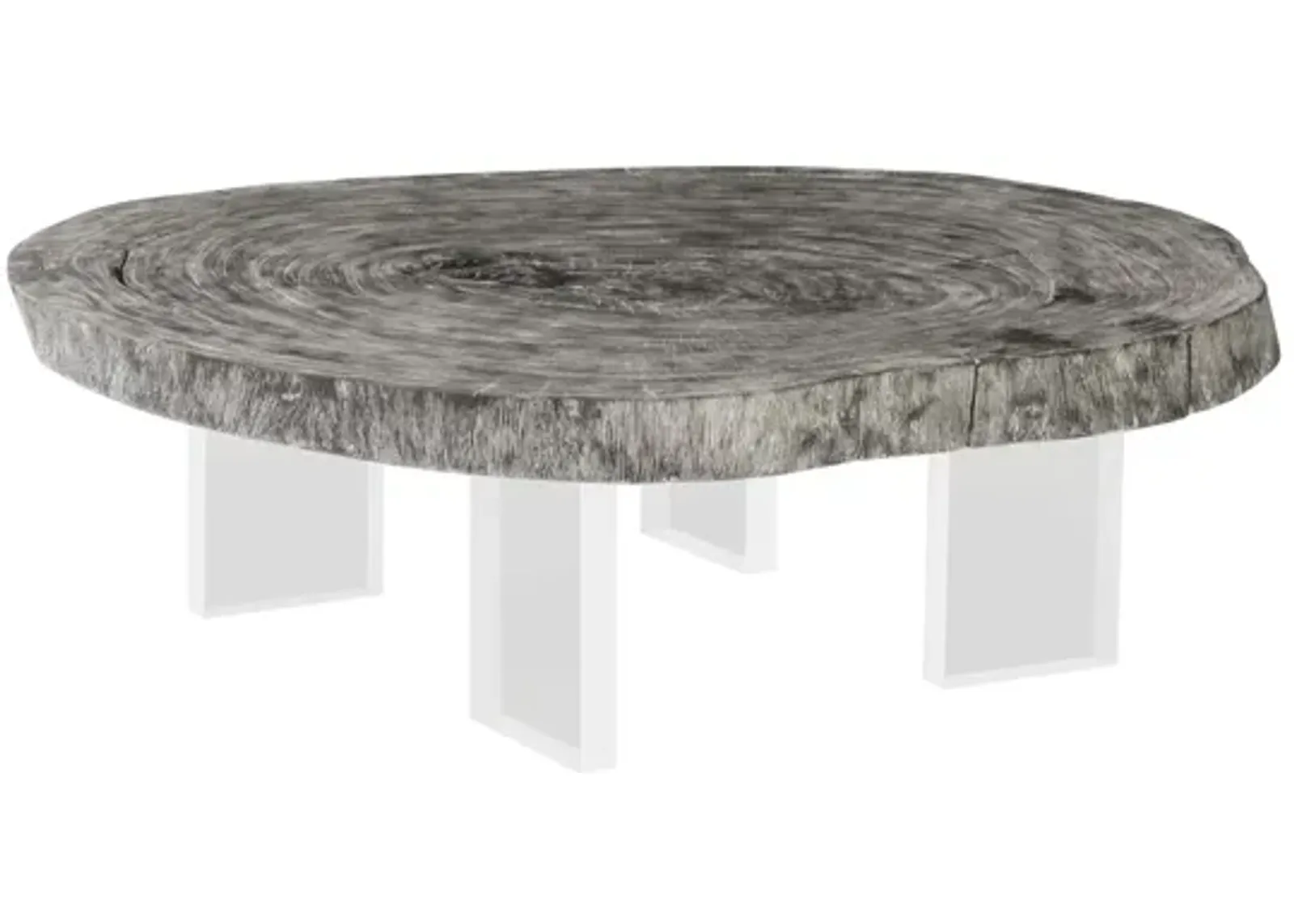 Floating Coffee Table on Acrylic Legs, Gray Stone, Size Varies