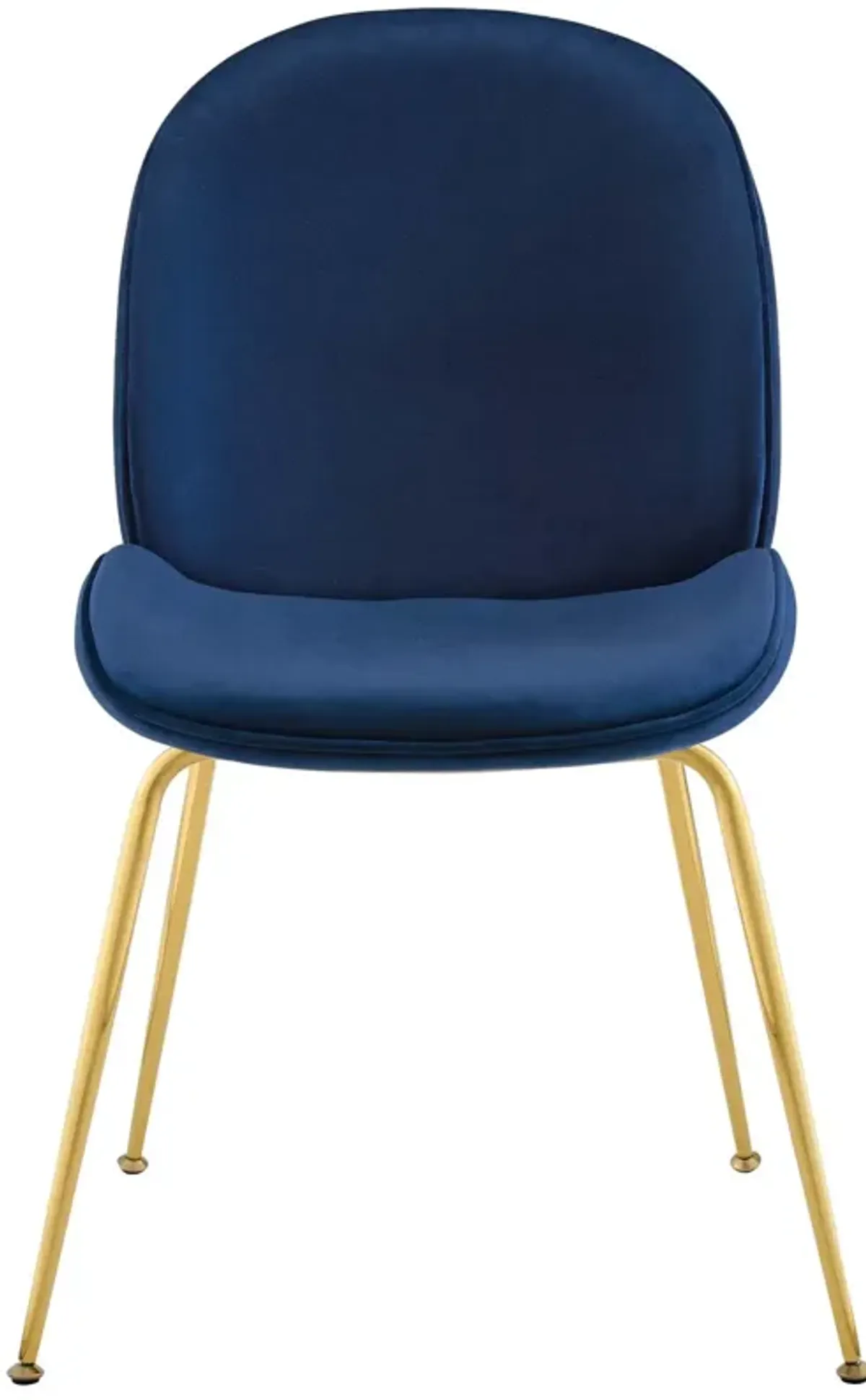 Scoop Gold Stainless Steel Leg Performance Velvet Dining Chair