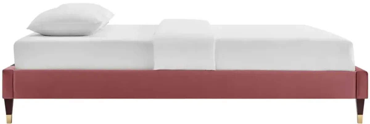 Harlow Twin Performance Velvet Platform Bed Frame
