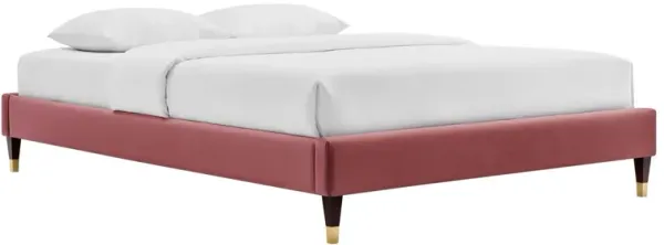Harlow Twin Performance Velvet Platform Bed Frame