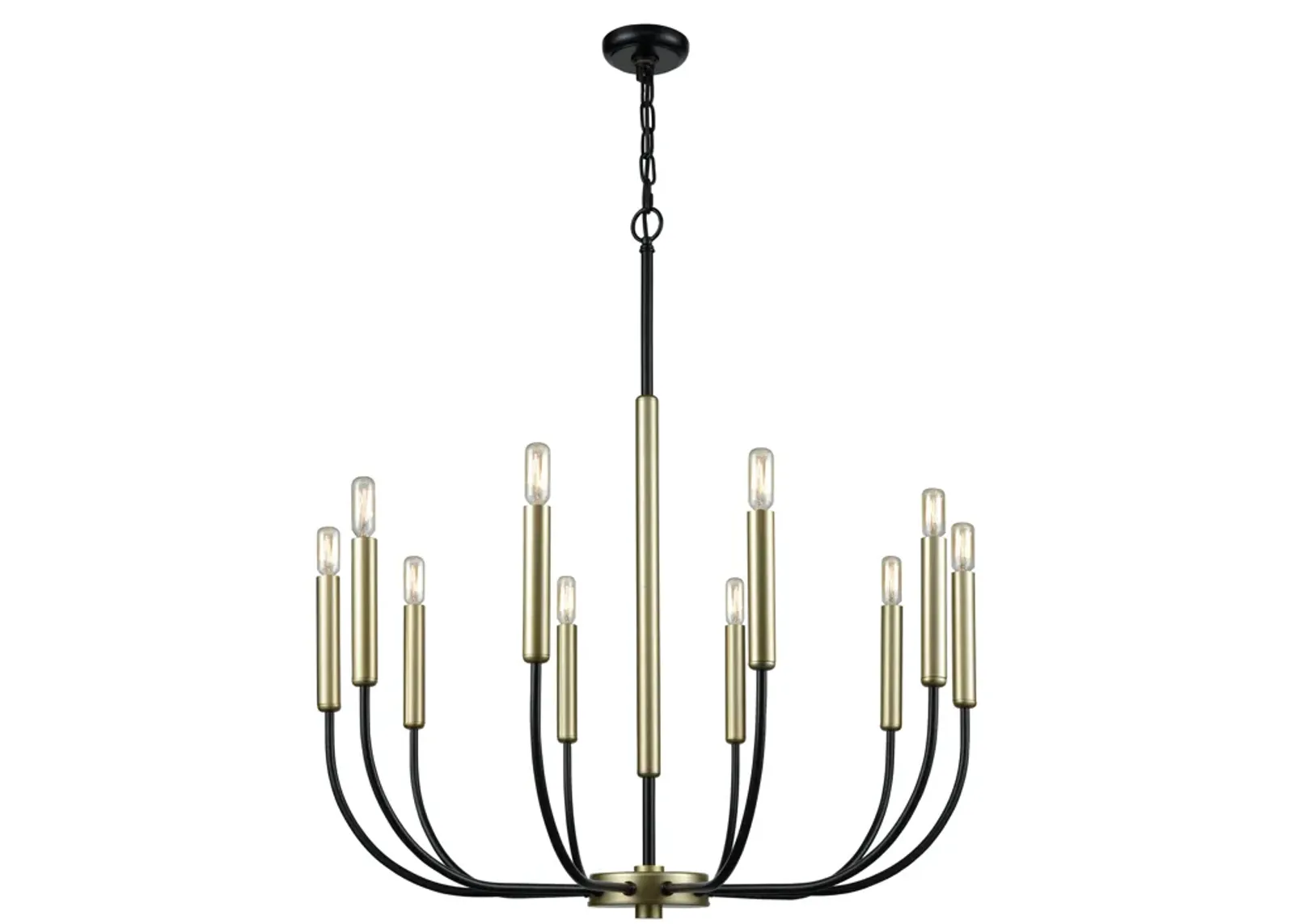 Transatlantique 34" Wide 10-Light Chandelier - Black