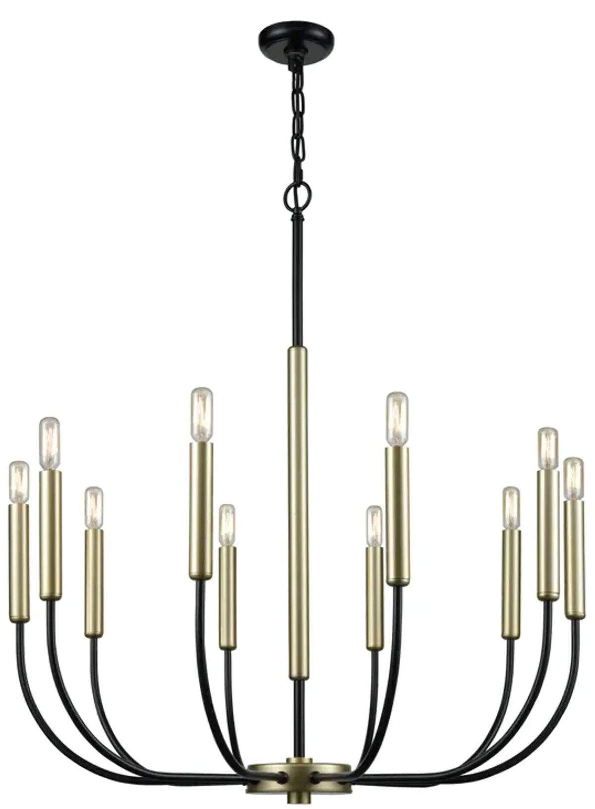 Transatlantique 34" Wide 10-Light Chandelier - Black