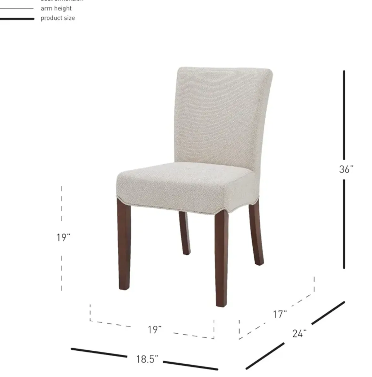 Beverly Hills Fabric Dining Side Chair, Cardiff Cream