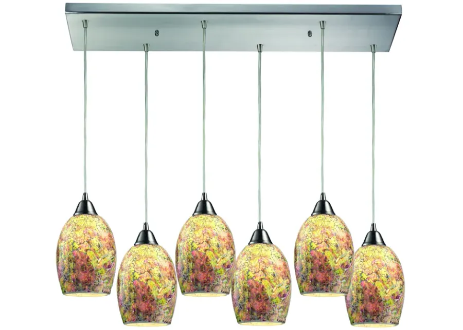 Avalon 9" Wide 6-Light Mini Pendant - Satin Nickel