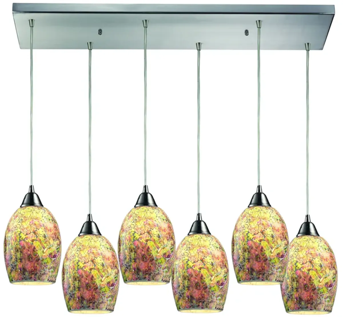 Avalon 9" Wide 6-Light Mini Pendant - Satin Nickel