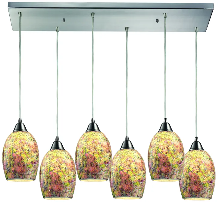 Avalon 9" Wide 6-Light Mini Pendant - Satin Nickel