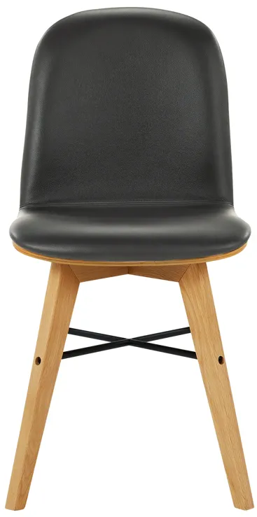 NAPOLI LEATHER DINING CHAIR BLACK-SET OF TWO