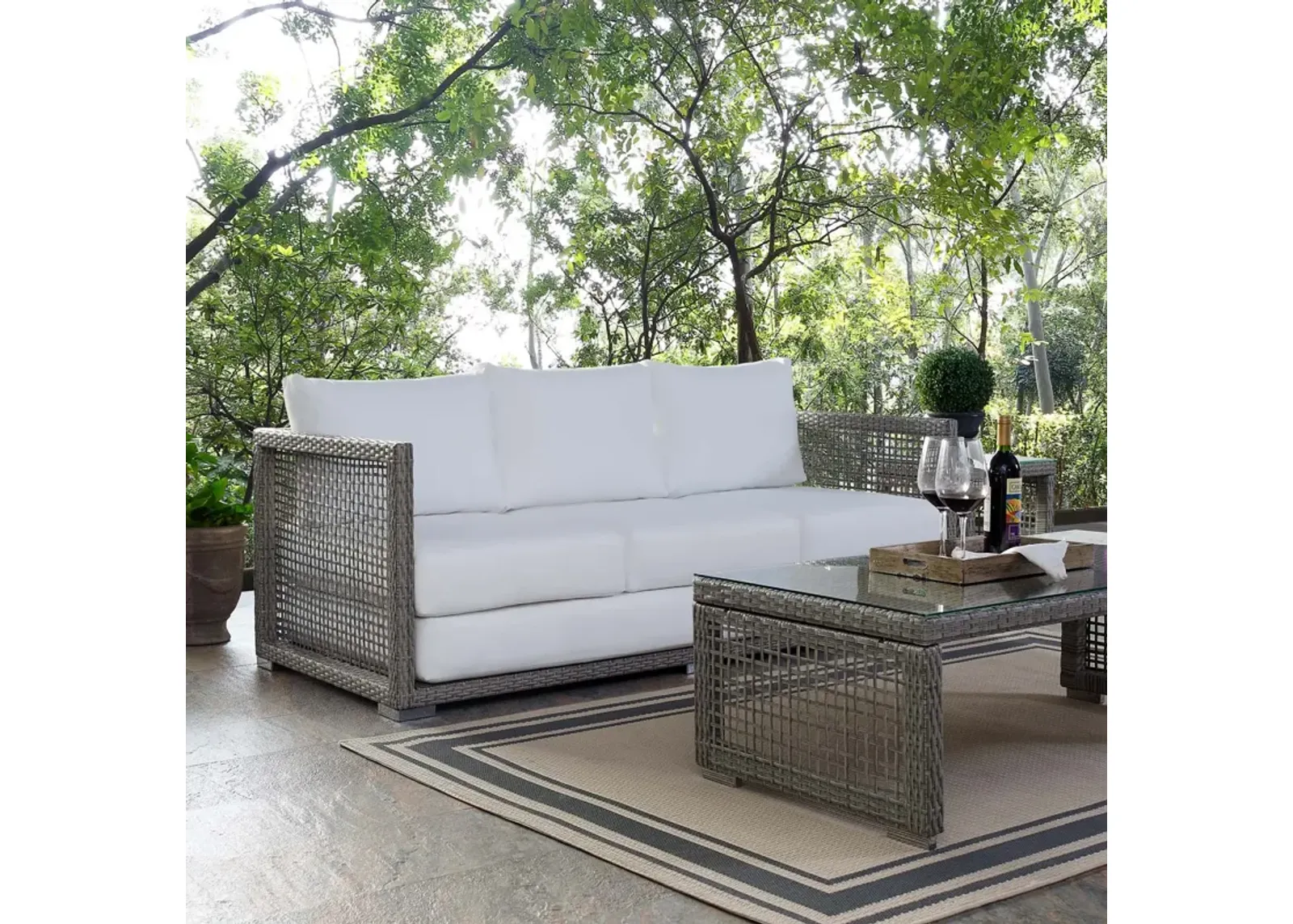 Aura Outdoor Patio Wicker Rattan Sofa