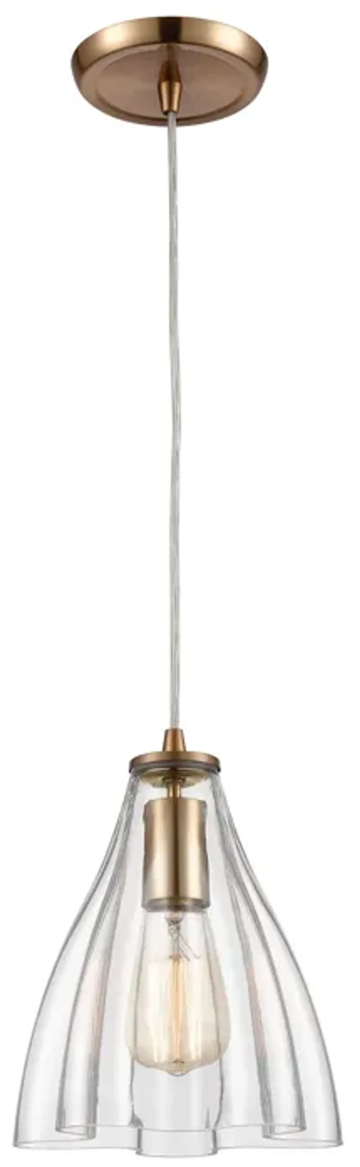 Matilda 8" Wide 1-Light Mini Pendant - Satin Brass