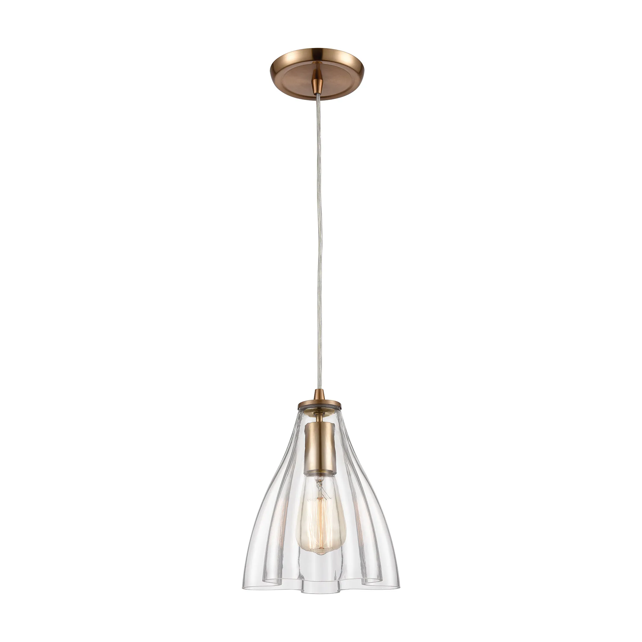 Matilda 8" Wide 1-Light Mini Pendant - Satin Brass