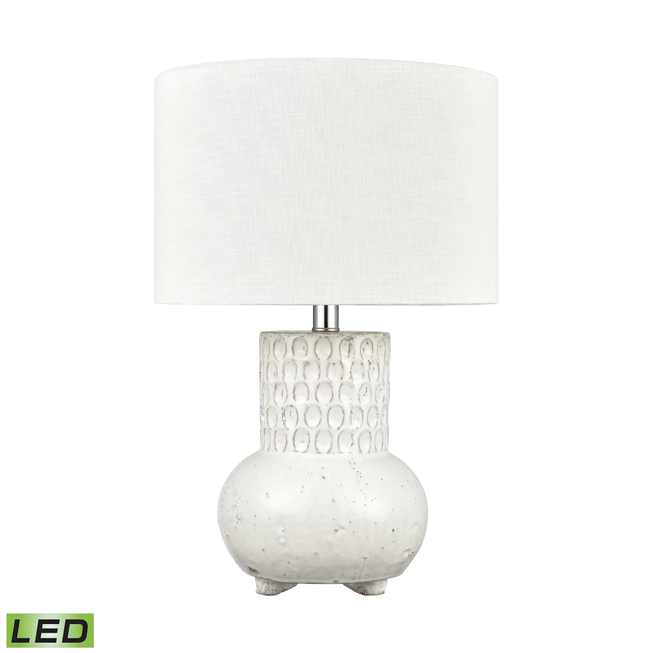 Delia 21'' High 1-Light Table Lamp - White - Includes LED Bulb