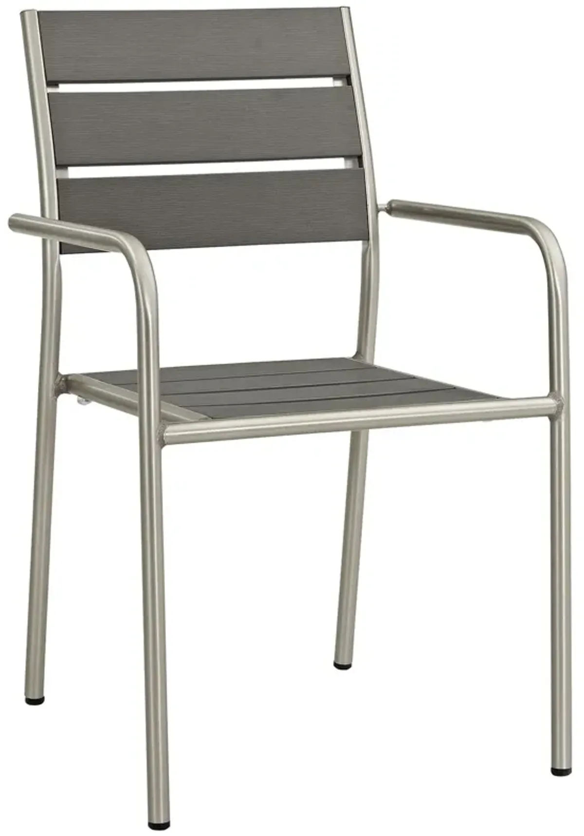 Shore Outdoor Patio Aluminum Dining Rounded Armchair