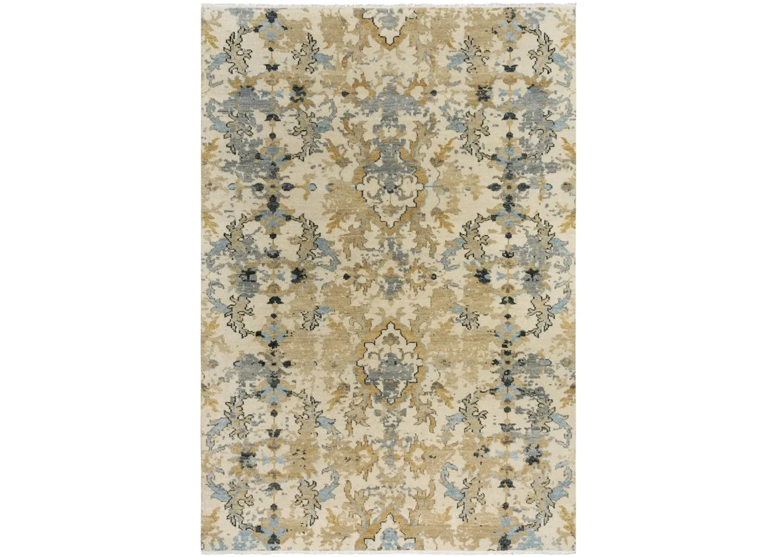 Belmont Gray/Multi  Hand Spun Wool 6' x 9' Rectangle Rug