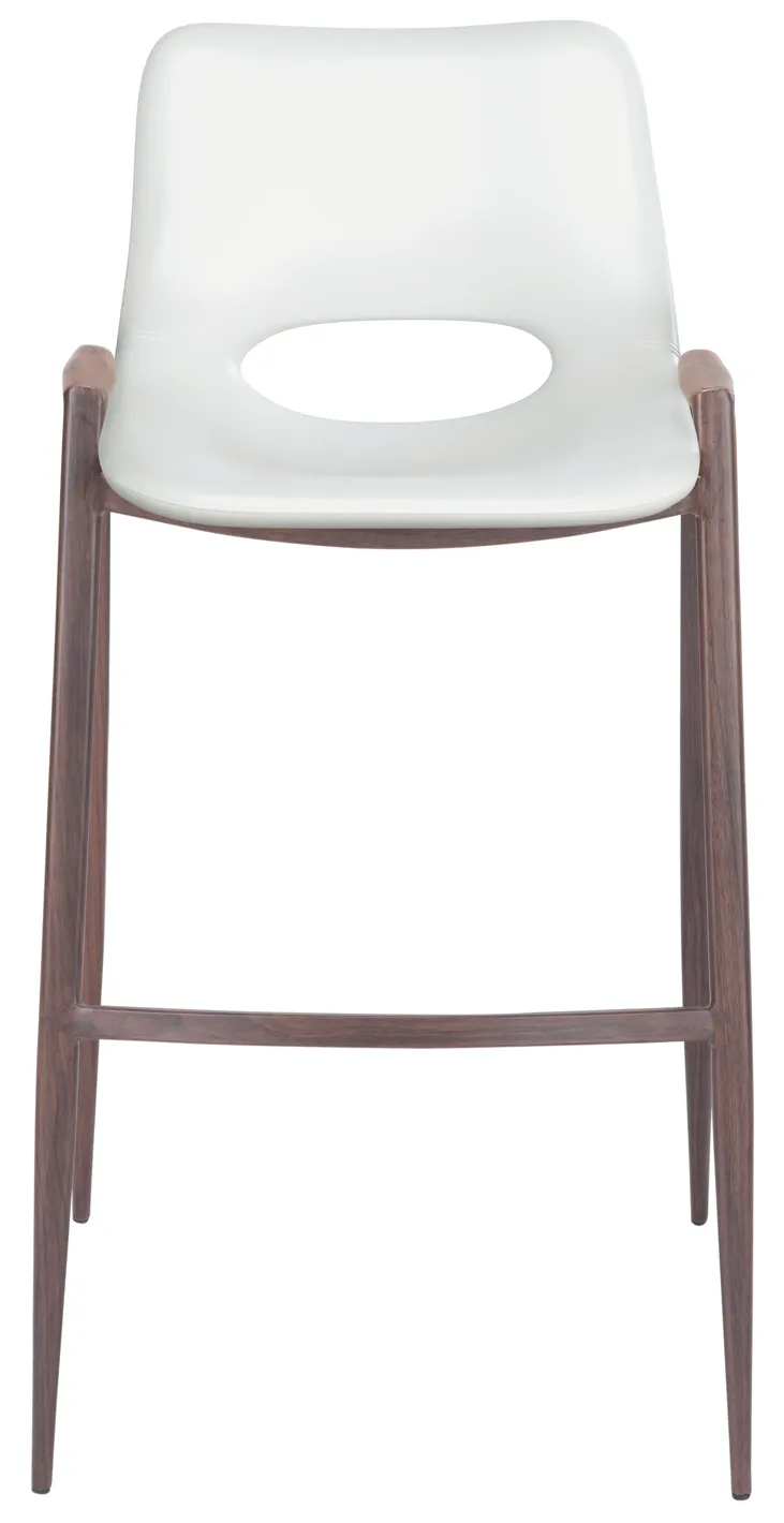 Desi Barstool (Set of 2) White & Walnut