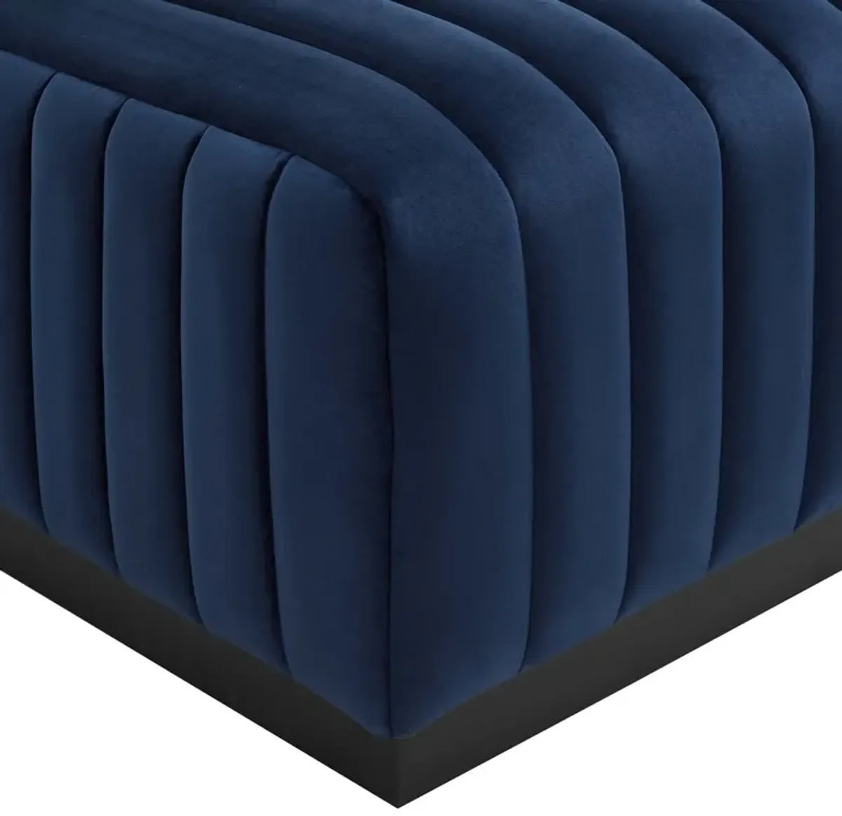 Conjure Channel Tufted Performance Velvet Ottoman