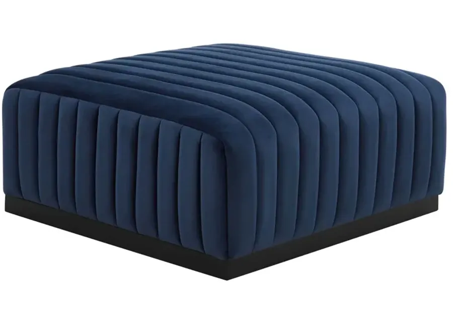 Conjure Channel Tufted Performance Velvet Ottoman