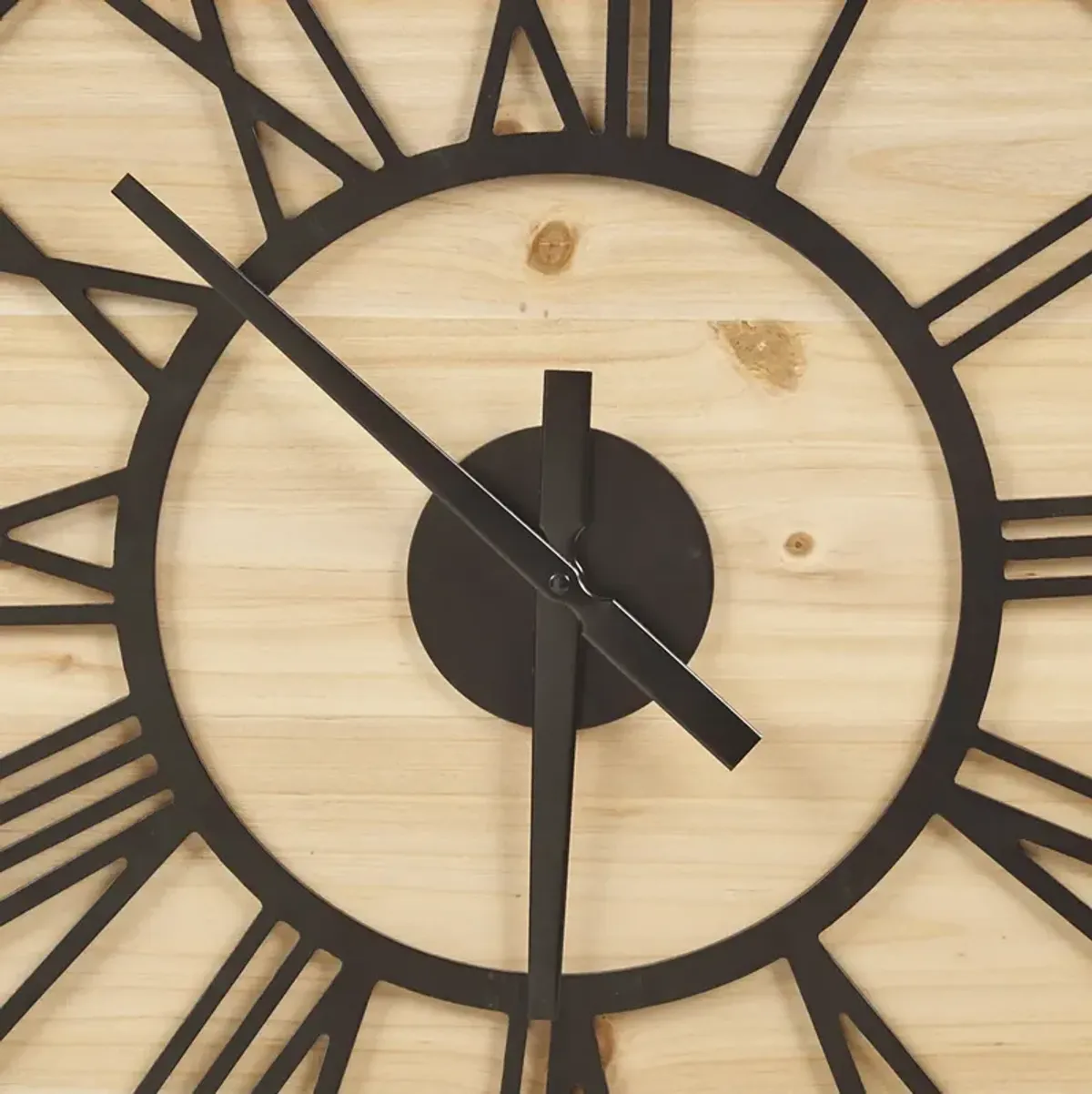 Madison Park Mason Natural/Black 23.6" Wood Wall Clock