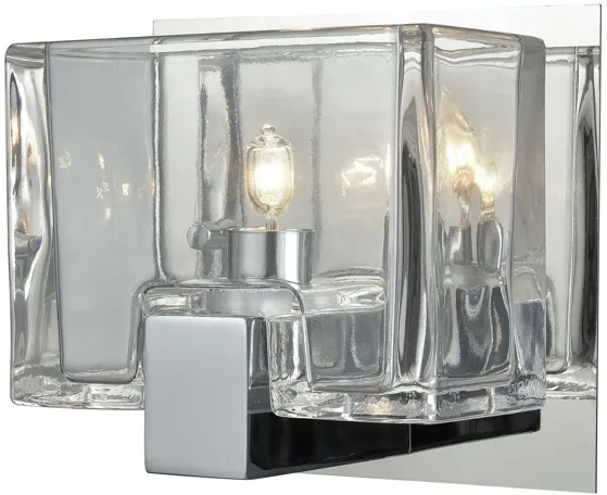 Ridgecrest 1-Light Vanity Sconce in Polished Chrome with Clear Cast Glass