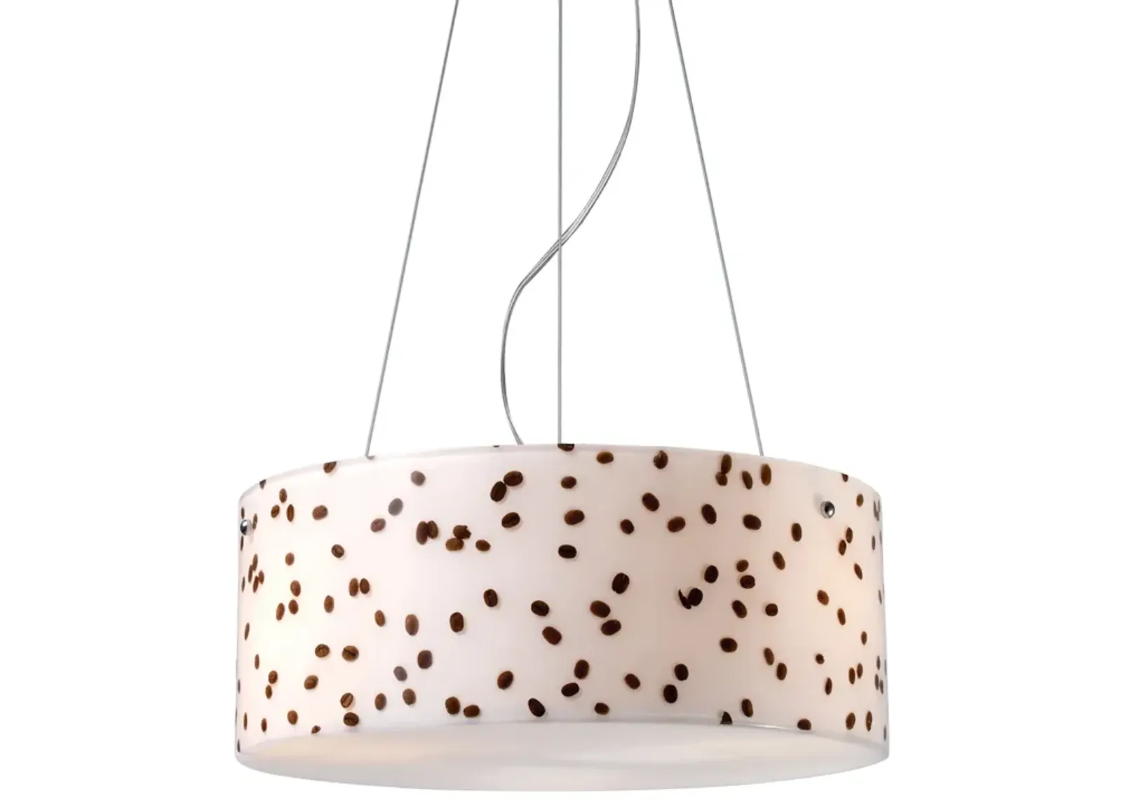 Modern Organics 3-Light Chandelier in Polished Chrome with Coffee Bean Shade